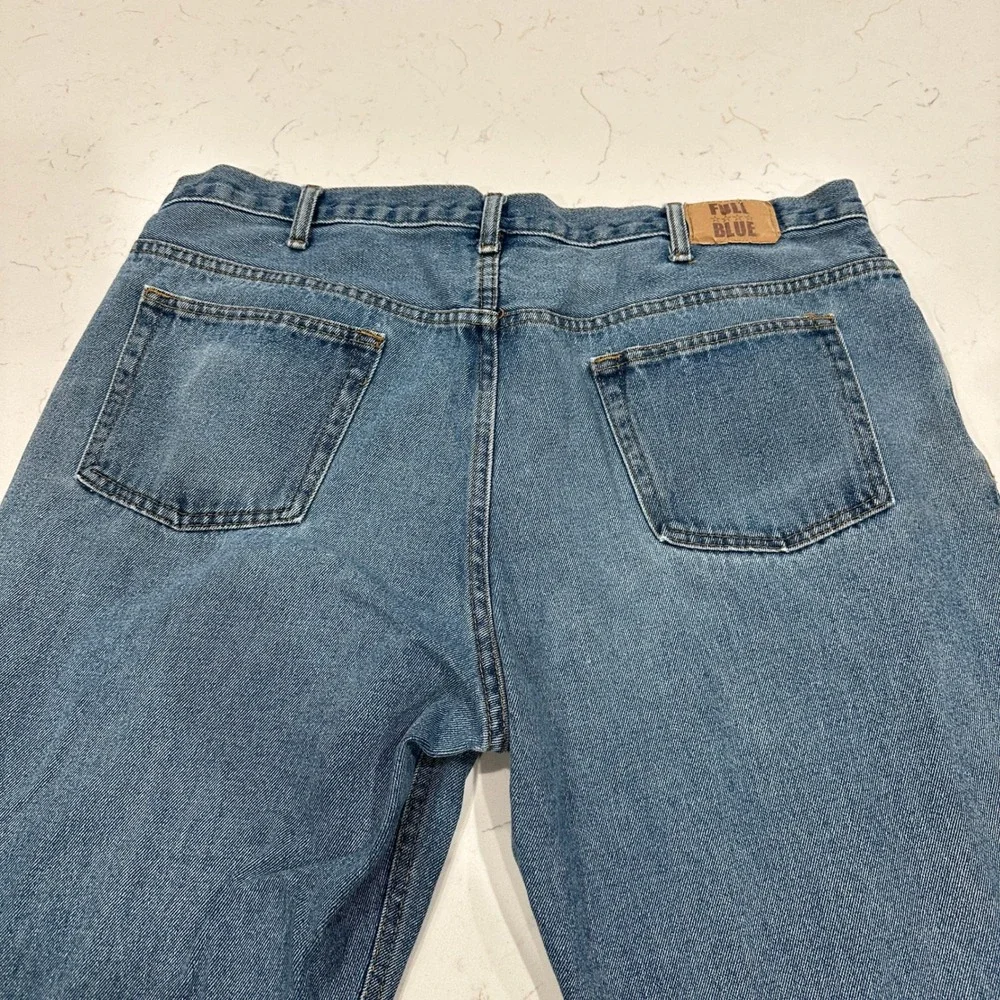 True Blue Mens Relaxed Fit Straight Leg Denim Jeans Blue 42x30 Cotton